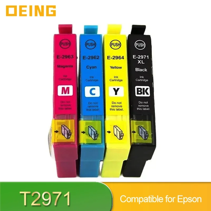 Novo Cartucho de Tinta Colorida Premium Compatível T2971 T2961 T2962 T2963 T2964 para Impressoras Epson XP-241 XP231 XP431