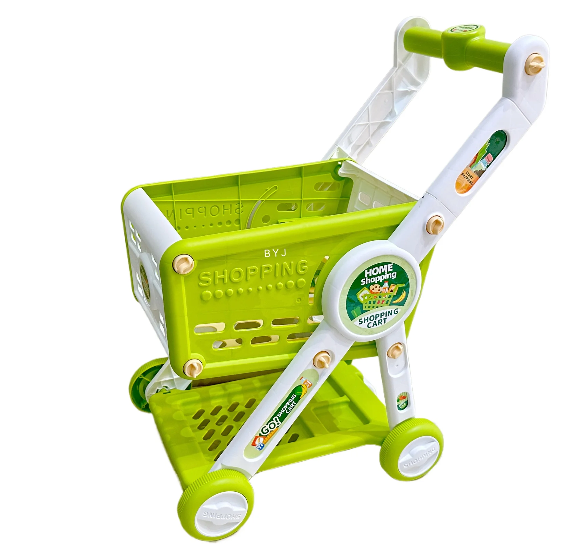 

Large-sized Toy Shopping Cart for Children, Realistic Supermarket Handcart with Extendable Handle, Baby Walker