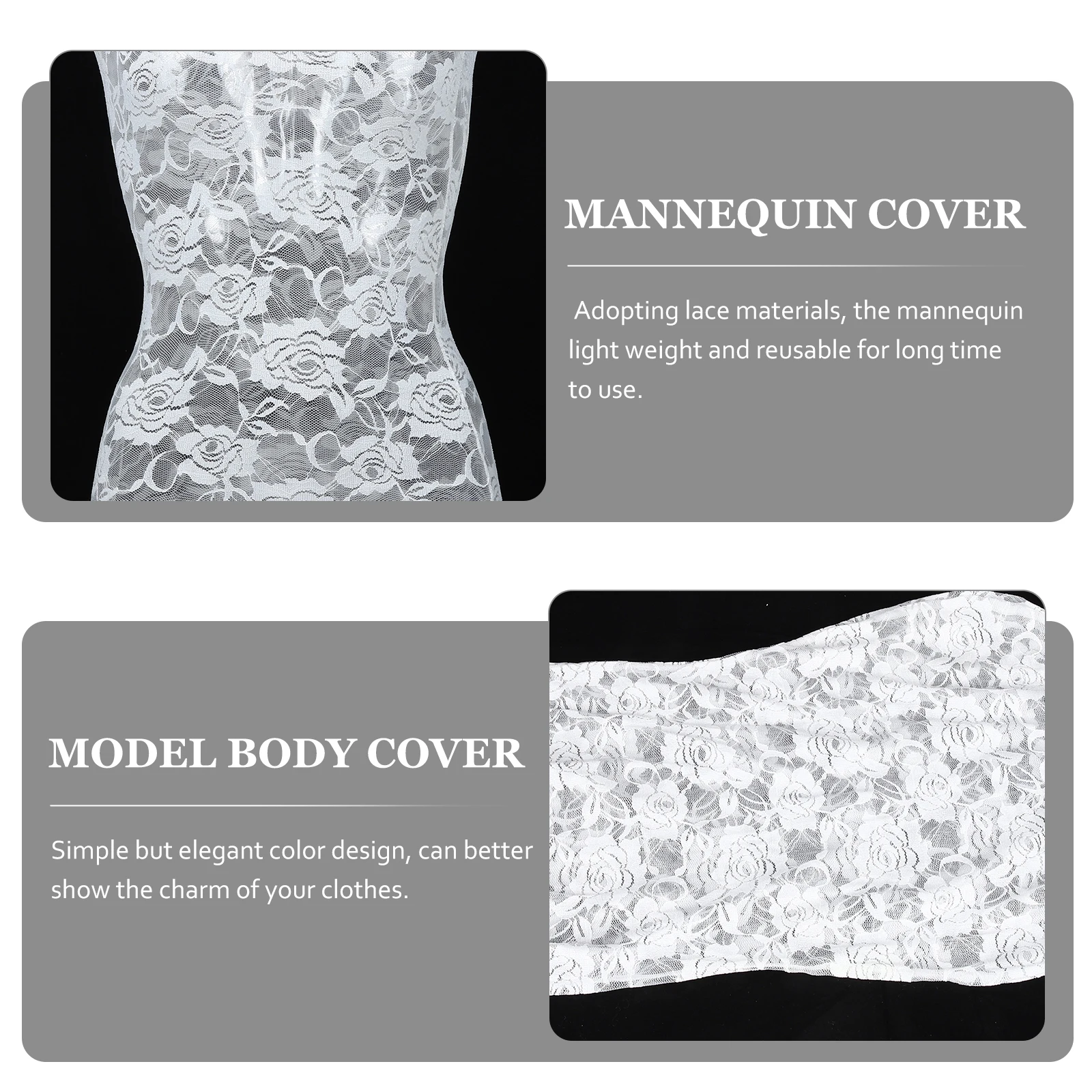 1pcs Mannequin Lace Cover White Pattern Random Simple Practical Model Fabric Cloth Dress Form Display Female Sewing