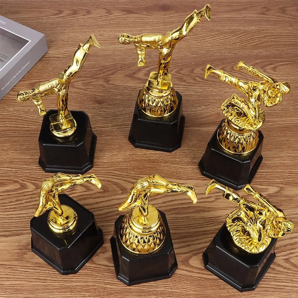 Martial Arts Gold Trophy Awards Taekwondo Competition Gold Man Small Prize Cup Plastic Model Craft Souvenirs Winner Award Trophy