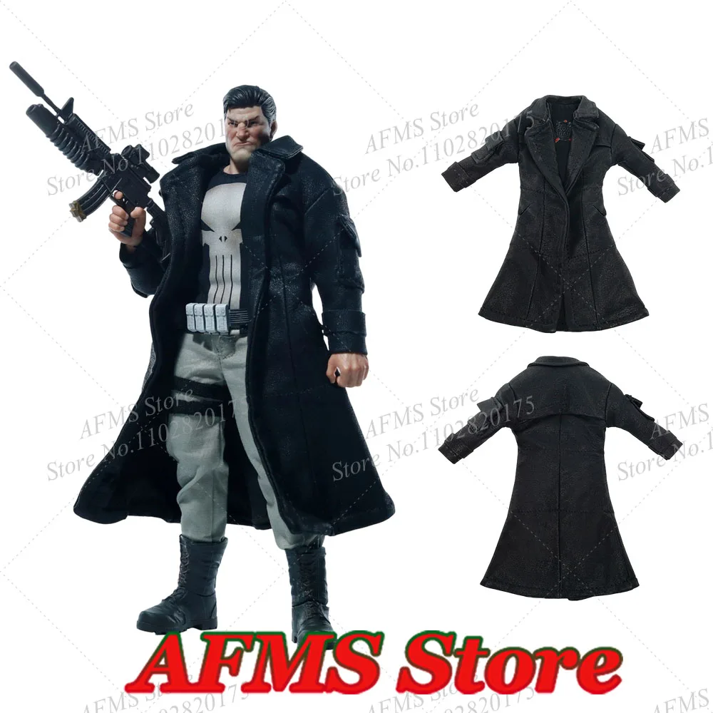 Figura Coleccionable a Escala 1/12, Gabardina Negra de Superhéroe Frank, Chaqueta de Batalla Compatible con Figuras de Acción de 6 Pulgadas