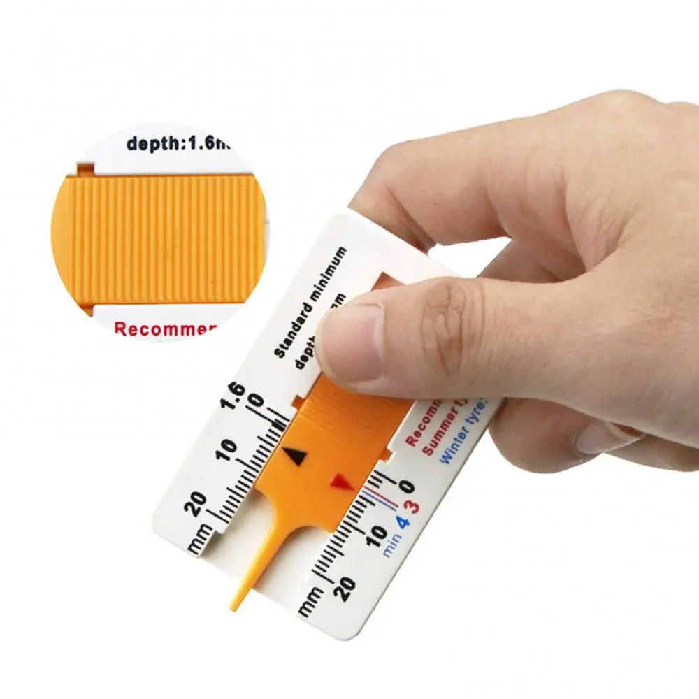 0-20mm Portable Plastic Tire Tread Depth Gauge Vernier Caliper Measuring Tool