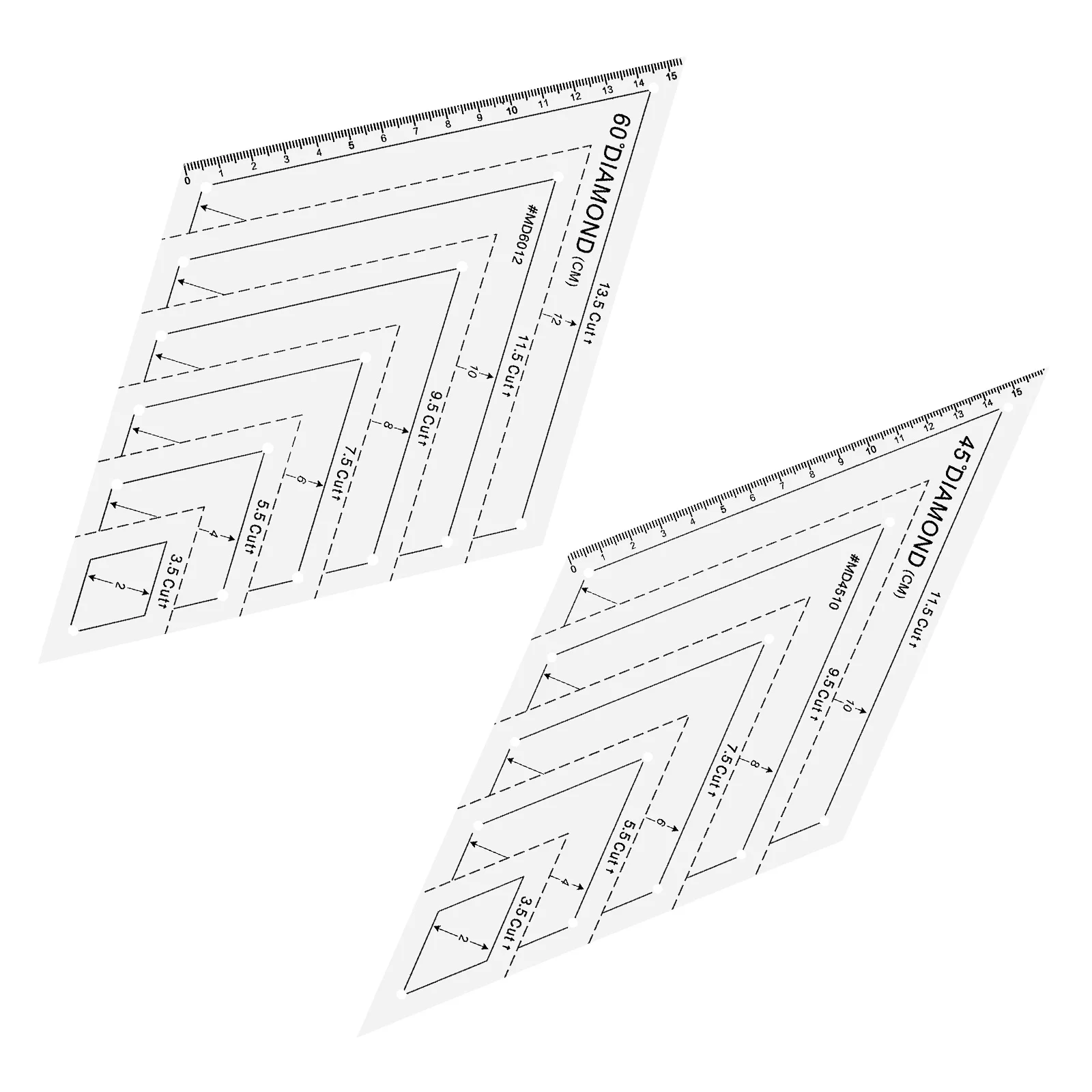 2 قطعة مسطرة قياس بلاستيكية قوية مريحة وموثوقة للترقيع والحرف اليدوية القماشية بدقة ممتازة #6