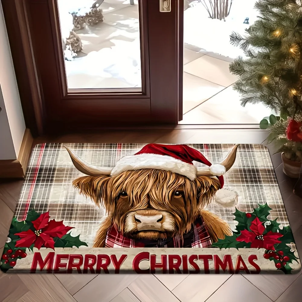 Believe In The Magic Welcome Rug Snowflake Santa Doormat Winter Area Rug Apartment Lounge Corridor Studio Floor Pad
