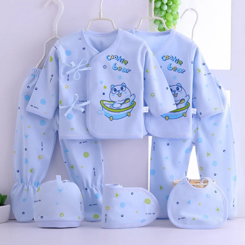 

0 1 2 3 Months Newborn 7pcs sets Baby suits 7pcs/set underwear Spring Autumn Autumn Cotton tree bear infant kids clothes set