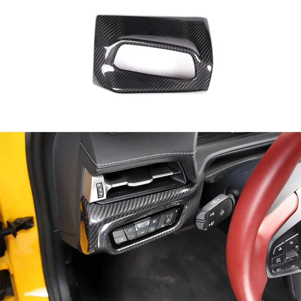 

headlight switch frame with genuine carbon fiber all inclusive package for 2019-2022 Toyota Supra Interior Mouldings