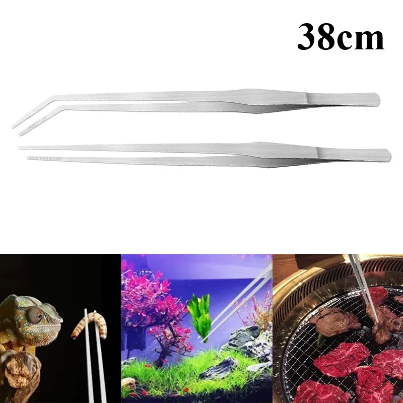 38 cm Edelstahl Pinzette Aquarium Aquarium Pflanze Aquascape Werkzeuge Gerade Biege Pinzette Gadget Vögel Reptil Feeder