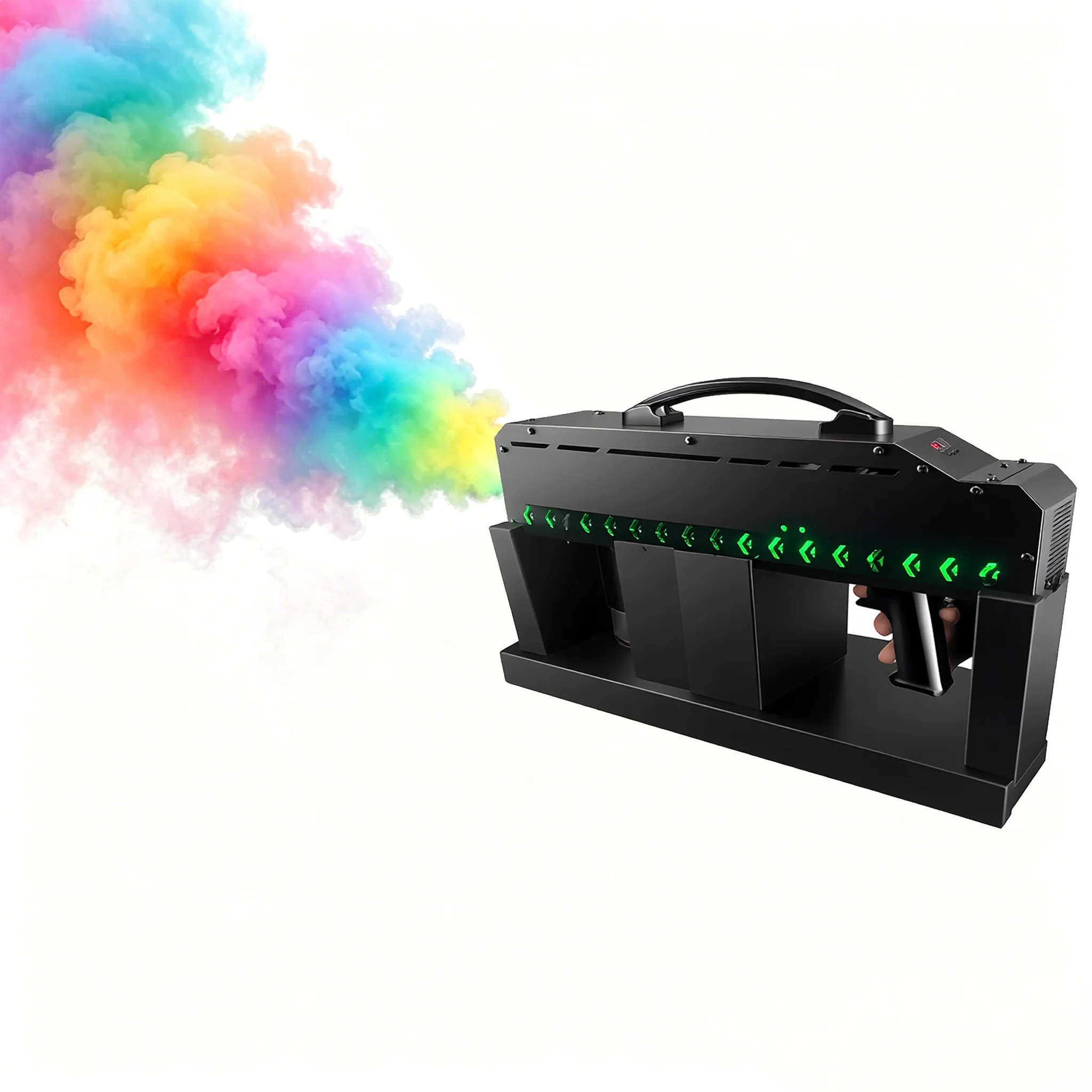 

Handheld LED Dry Ice Smoke Fog Gun Cannon Battery Powered DJ Disco Party Wedding Stage Event Concert FX Lighting Effect Machine
