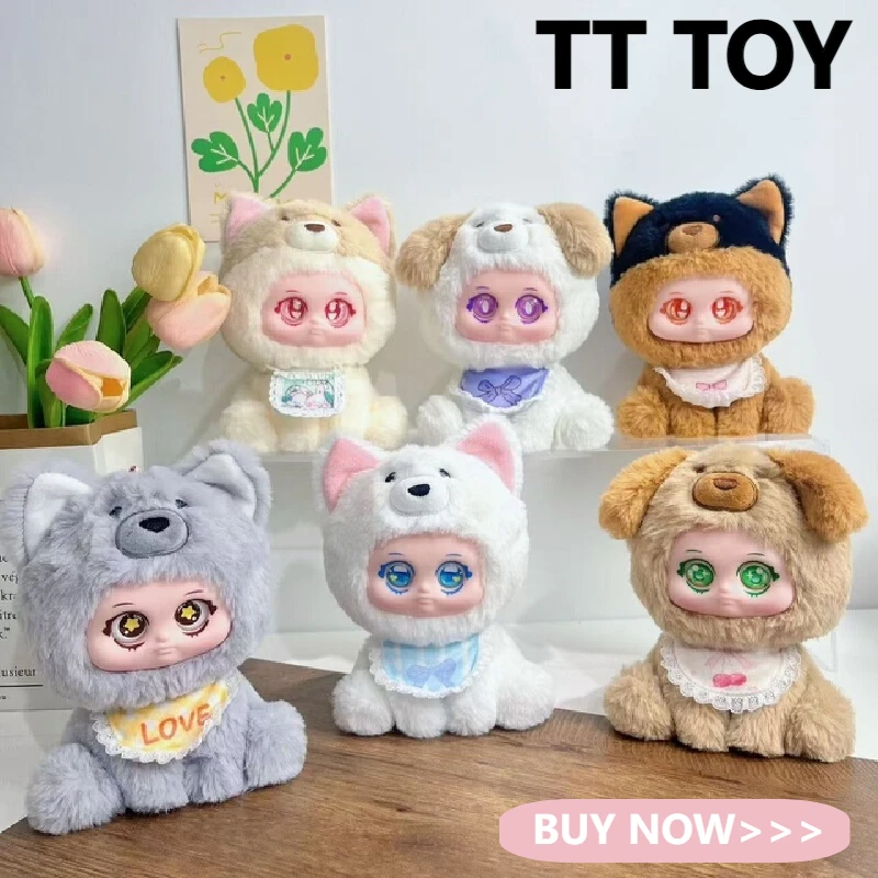 

Виниловая плюшевая игрушка из мультфильма Doggy Paradise, милая кукла-собака с сидящей осанкой, украшение для рабочего стола, украшение для спальни, кукла