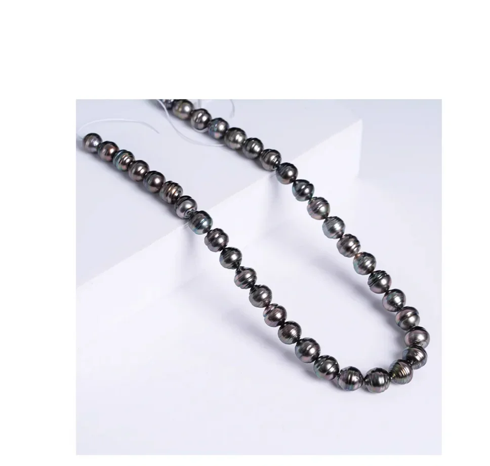 

New 20"13-15mm Genuine Natural Sea Black Peacock Pearl Necklace 925 Sterling Silver Pendant Jewelry