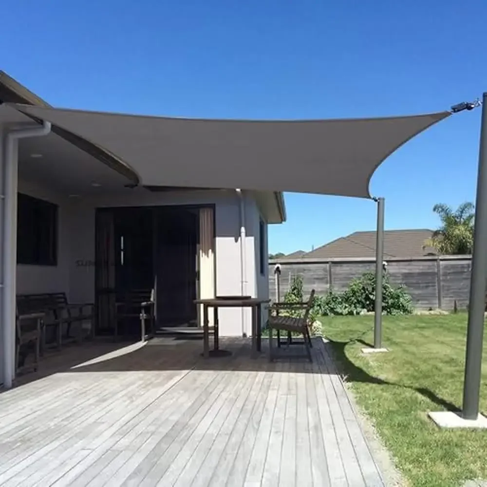

Charcoal UV Block Sun Shade Sail Rectangle 13' x 20' Backyard Garden Outdoor Activities Breathable Fabric with 95% UV Protection