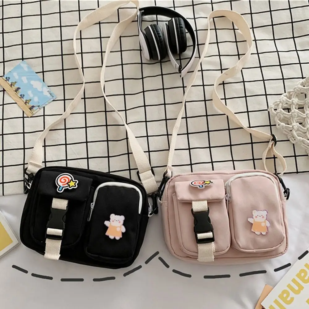 Fashion Women Canvas Crossbody Bags Female Cute Small Shoulder Messenger Bag Students Flap Handbags