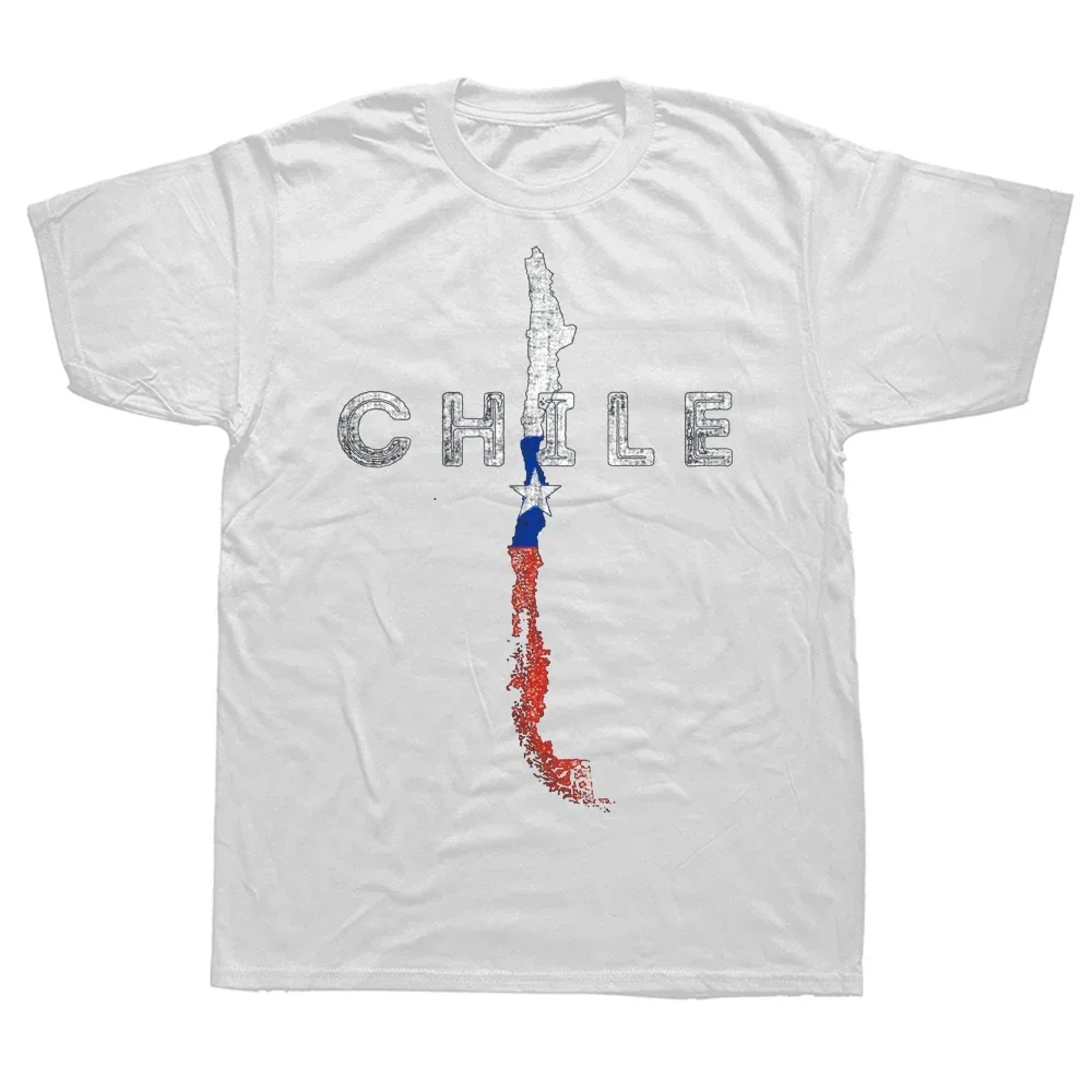 Chilean Map Flag Chile Souvenir T Shirt Summer Style Graphic Cotton Streetwear Short Sleeve Birthday Gifts T-shirt Mens Clothing