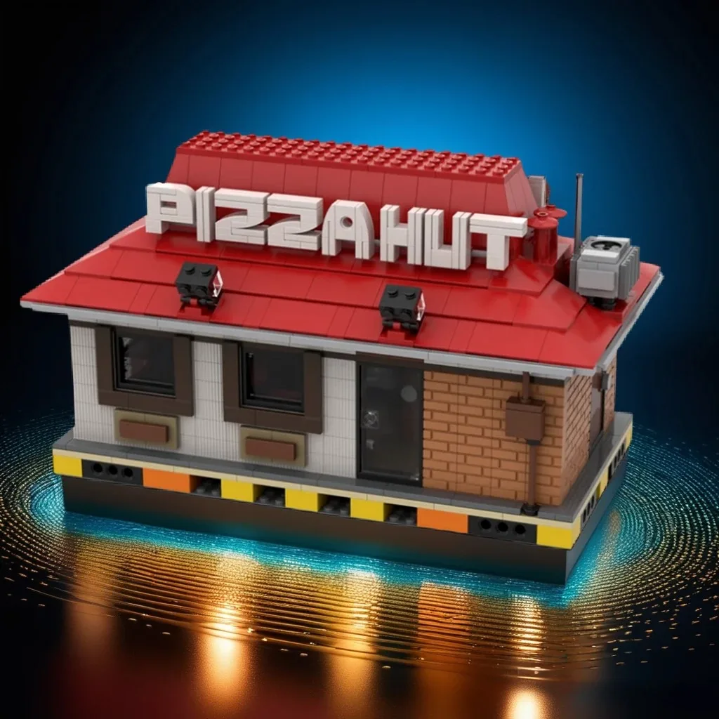 

1052PCS Pizza Hut MOC Pizza Restaurant Model Education Building Blocks Gift