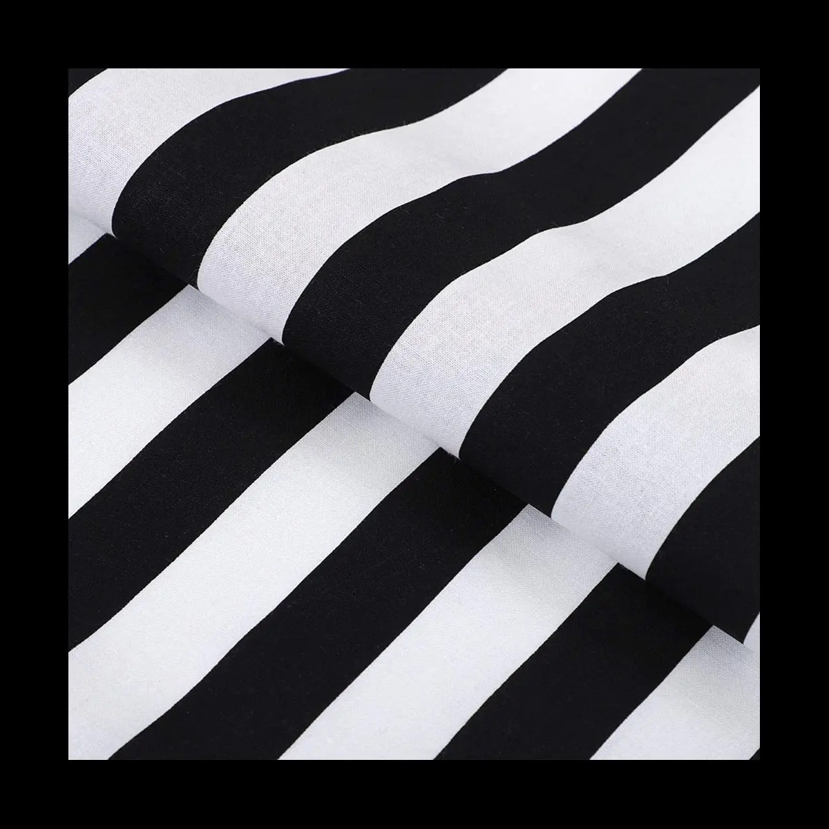 Stable- Striped Table Runner Polyester Table Decor Tablecloth for Indoor Outdoor Events Family Dinner(Black and White,4 Pack)