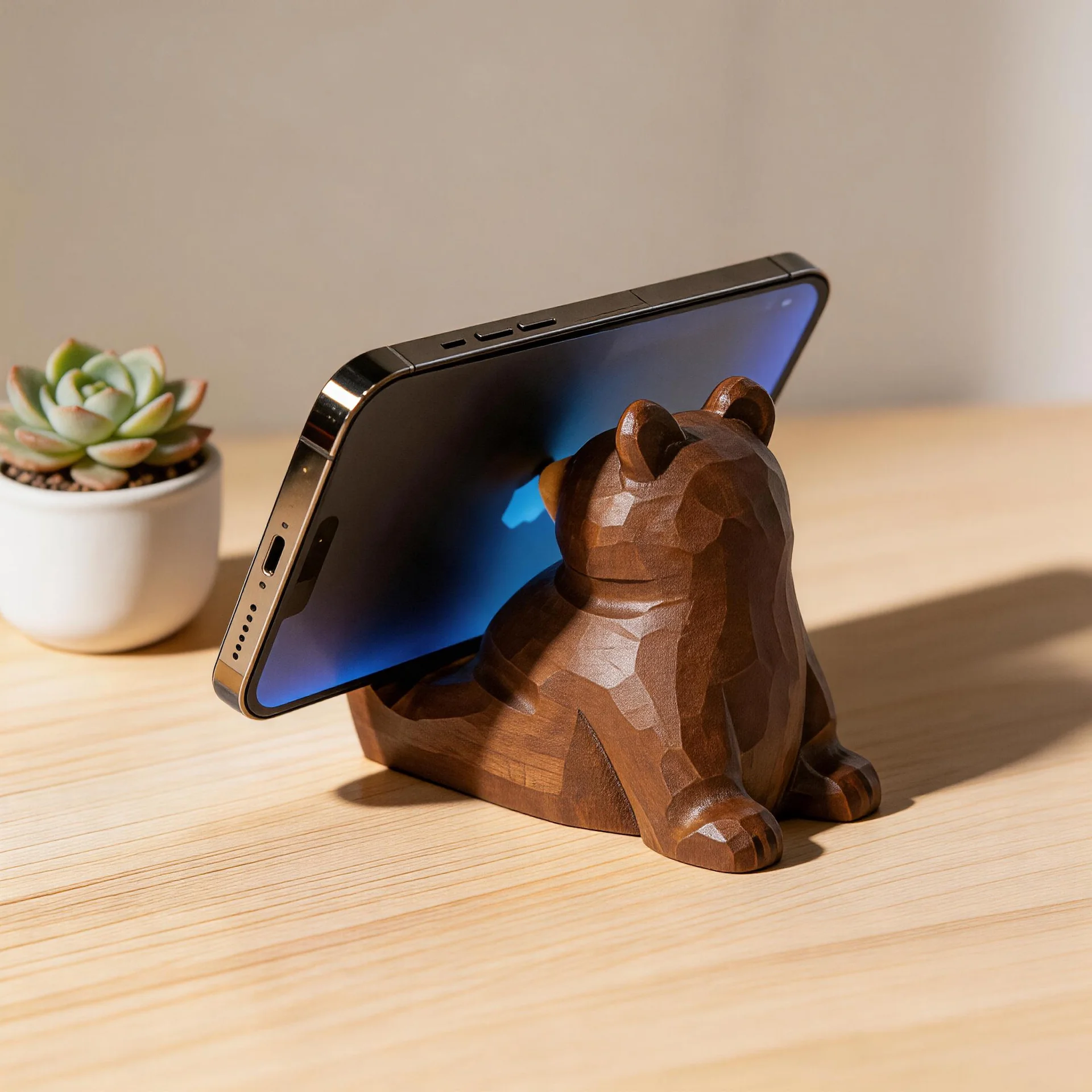 Simpatico Orso Bruno Intagliat - Desk Setup Wood recensione e prezzo