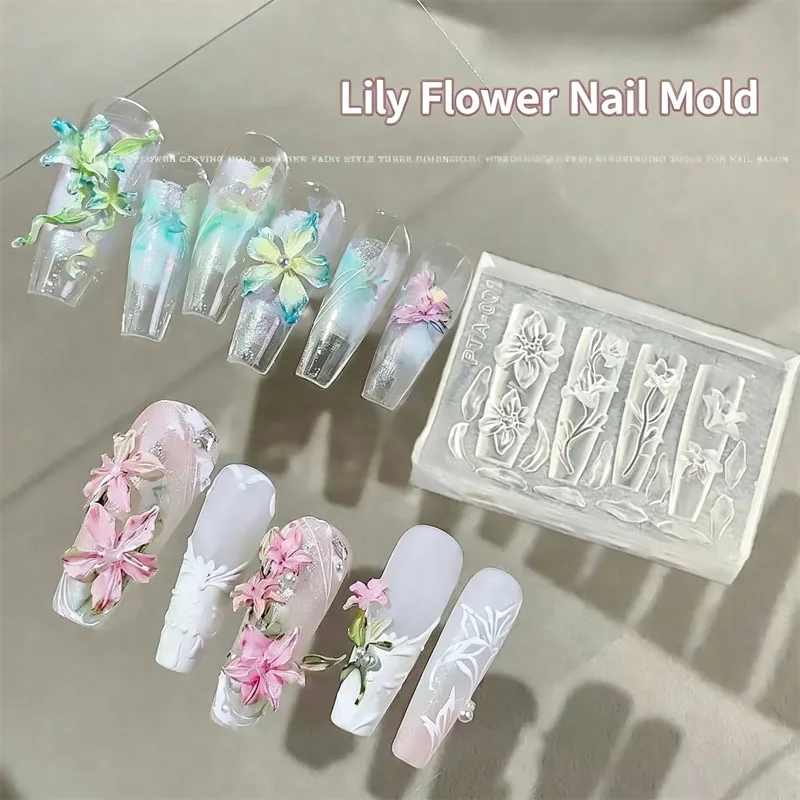 New Silicone Molds for Nails Art 3d Nail Silicone Mold Stamping Plates for Button Mold Nails Women DIY Manicure Tool MJMB04