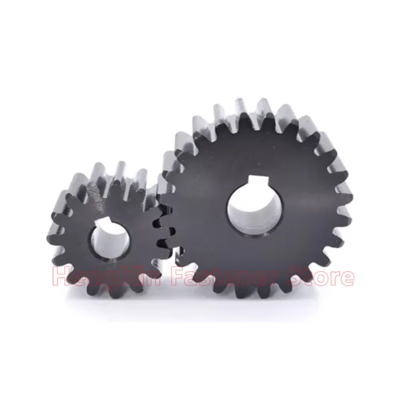 1PCS 45# Steel Spur Gear 2M 2 Module 20/21/22/23/24/25/26/27/28/30/32/34/35/36/38/40 Teeth Flat Cylindrical Gear Bore 12-35mm