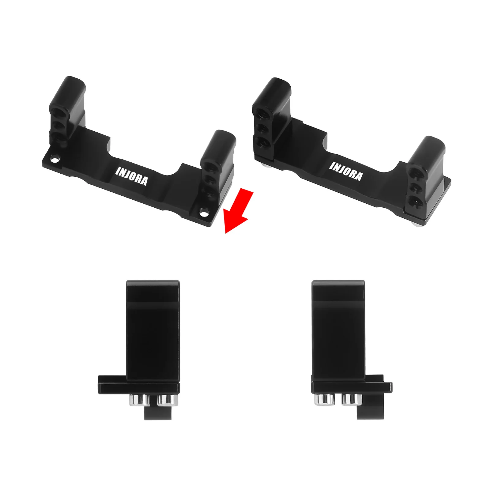 INJORA Aluminum Adjustable Servo Mount for 1/18 RC Crawler FMS FCX18 Upgrade (FCX18-04)