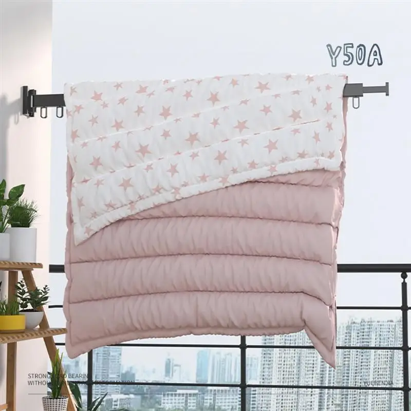 

Y50A-Household Punching-Free Clothes Rack Outdoor Simple Clothes Drying Rod Folding Clothes Drying Artifact