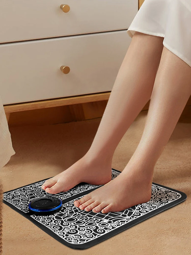 EMS القدم الداعم دوران القدم مدلك 8 طرق USB قابلة للشحن الساق العضلات محفز التحكم عن بعد للاسترخاء القدمين والساقين