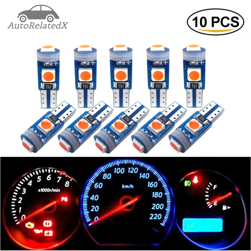 10pcs T5 Led Bulb Car Interior Dashboard Lights Warming Indicator For Mercedes Benz W212 W124 W140 W163 W202 W203 W204 W210 W211