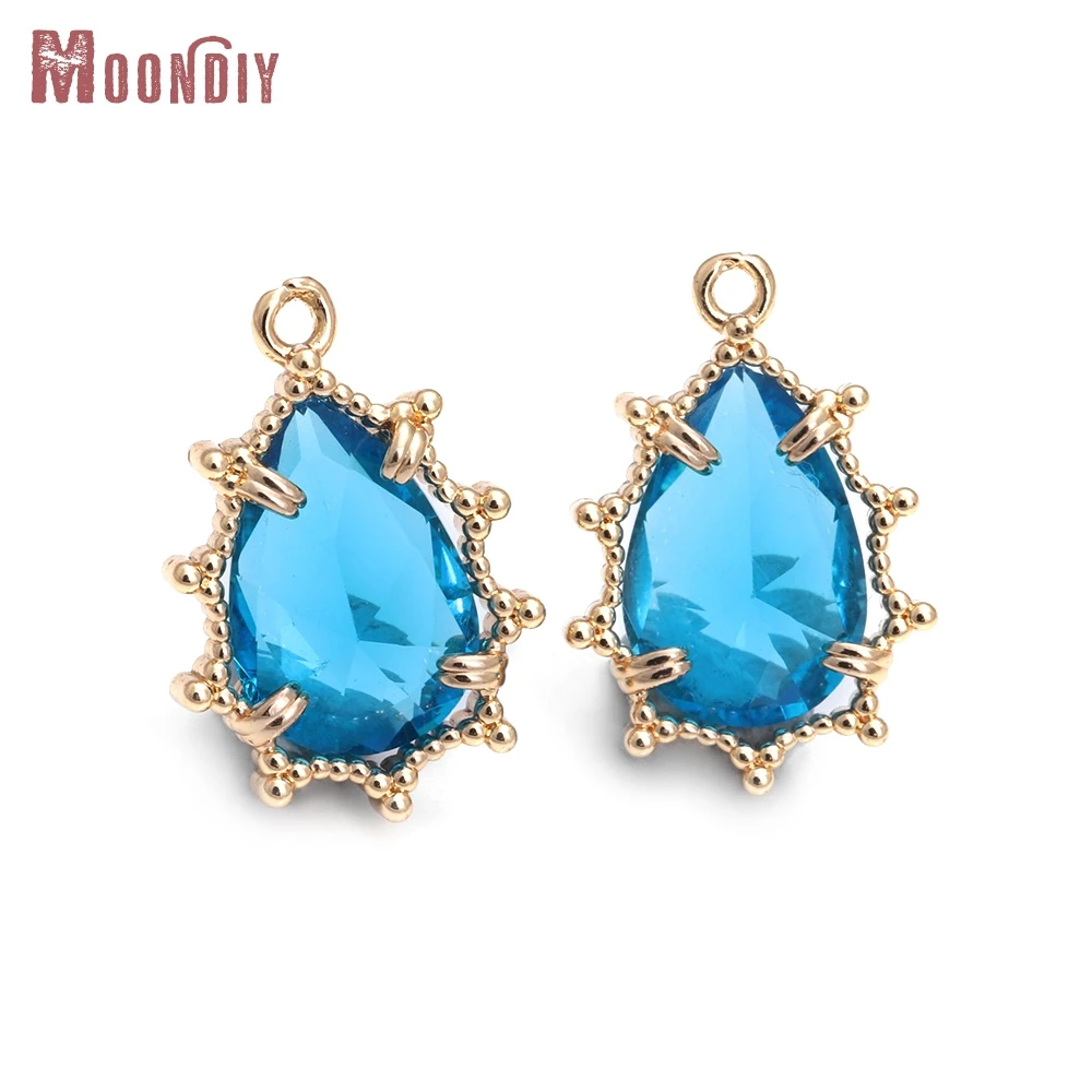 

10 шт. 8x12 мм, высокое качество, цвет шампанского, золото, латунь и стекло, подвески в форме капли, подвески, аксессуары для изготовления ювелирных изделий