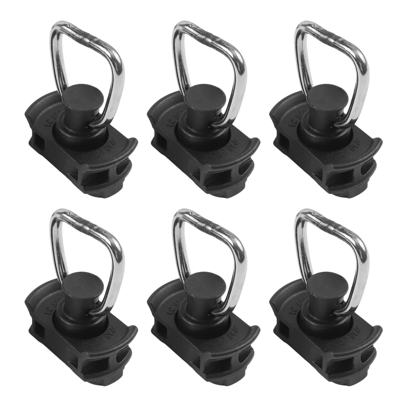 

6X Track Lock End Fitting Airline Rail Fixed Buckle For Rv Track Fixed Circular Ring Slide Rail Lock Latch Hanging Hook Cargo