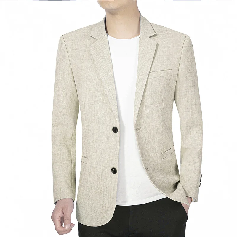 Veste mince trempée pour hommes, blazers décontractés d\'affaires solides, vêtements pour hommes, zones de blazer, printemps, automne, nouveau, 2024