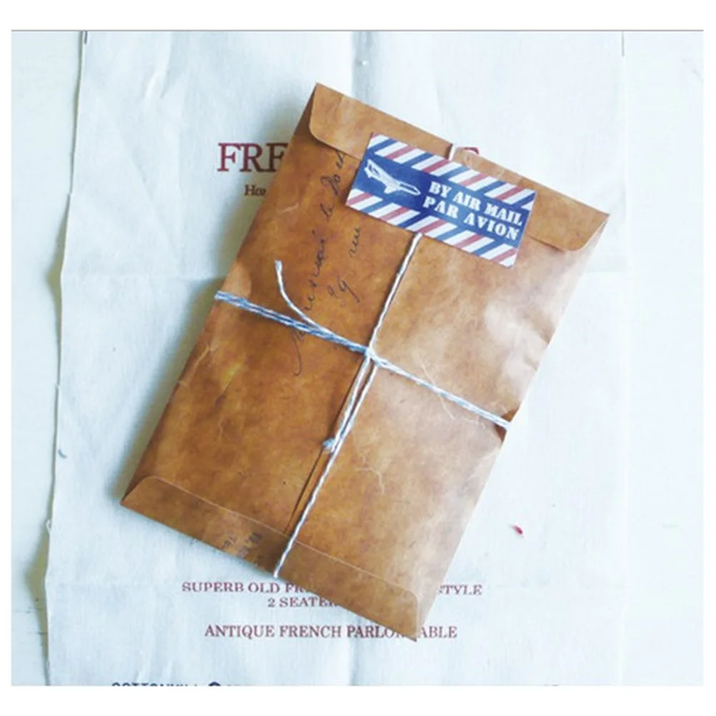 

10pcs Retro Kraft Paper Envelopes Brown Vintage Letter Style For Postcards Photos Storage Biodegradable Recycled Gift Stationery