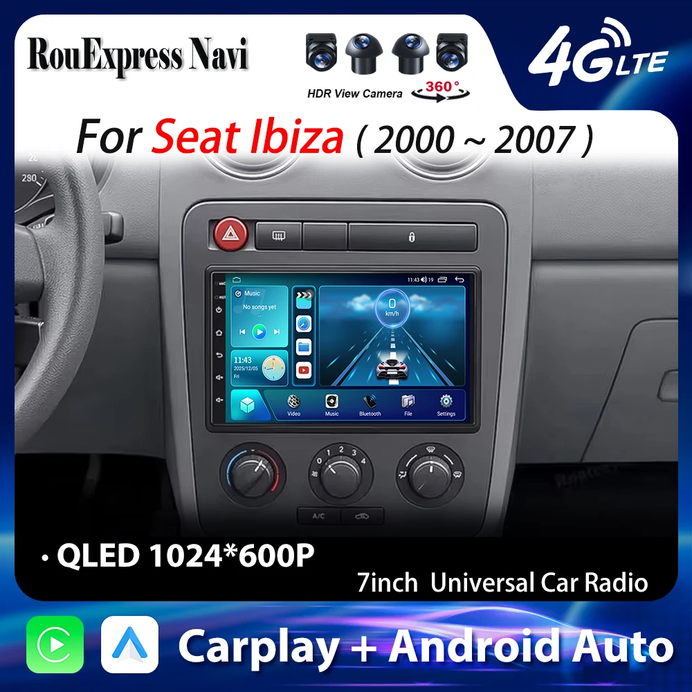 For Seat Ibiza 2000 2001 2002 2003 2004 2005 2006 2007 Android Car Radio Carplay Multimedia Player Video Auto Navigation Stereo