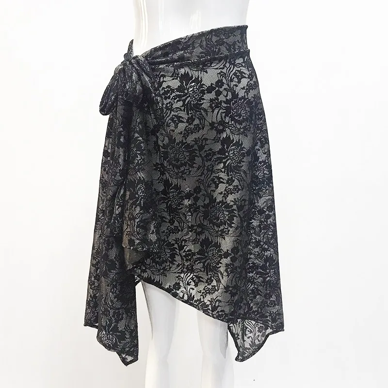 Gonna da ballo latino personalizzata Pratica professionale Gonna corta Sciarpa triangolare da donna adulta