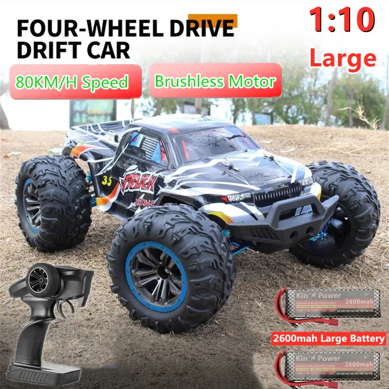80KM/H Brushless RC Racing Car Metal Alloy 200M Distance Racing Buggy off Load Climbing RC Toys Shock Absorption Vehicle RC Toy
