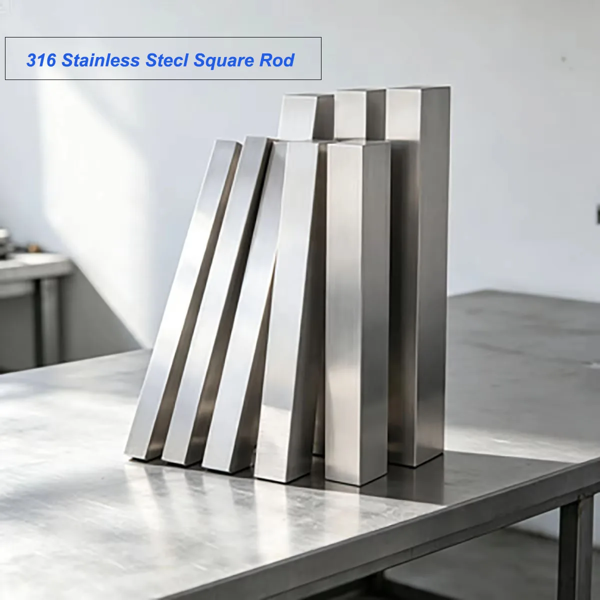 Length Optional 100/200/300/500mm Thickness 12mm,  316 Stainless Steel Square Bar & Flat Plate
