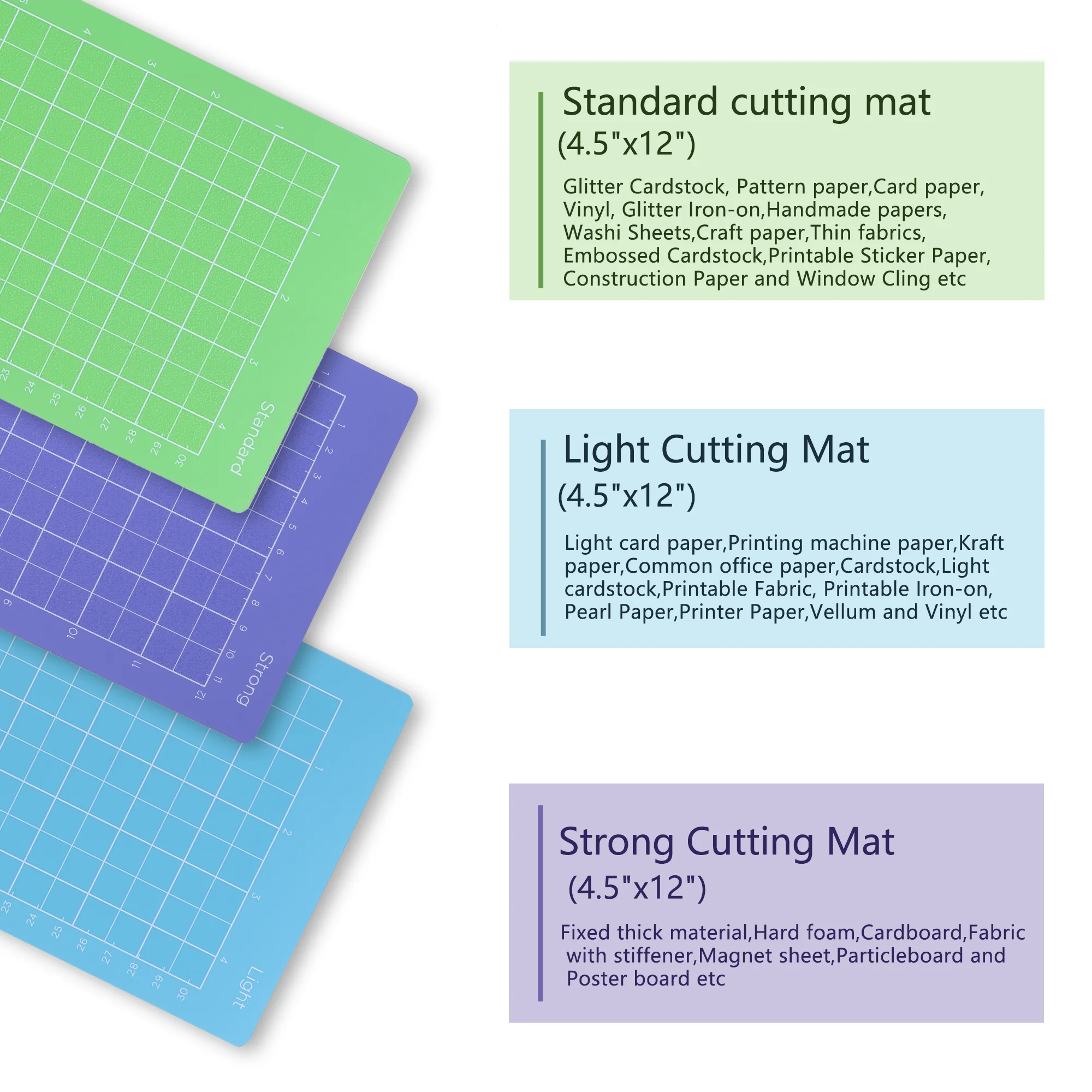 3Pcs Cutting Mat for Cricut Joy Machine,Cutting Mats (4.5X12in）