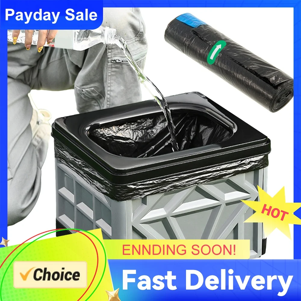 Portable Toilet Bags with Drawstring Emergency Toilet Waste Bags Odor Blocking Toilet Bags for Elderly Care