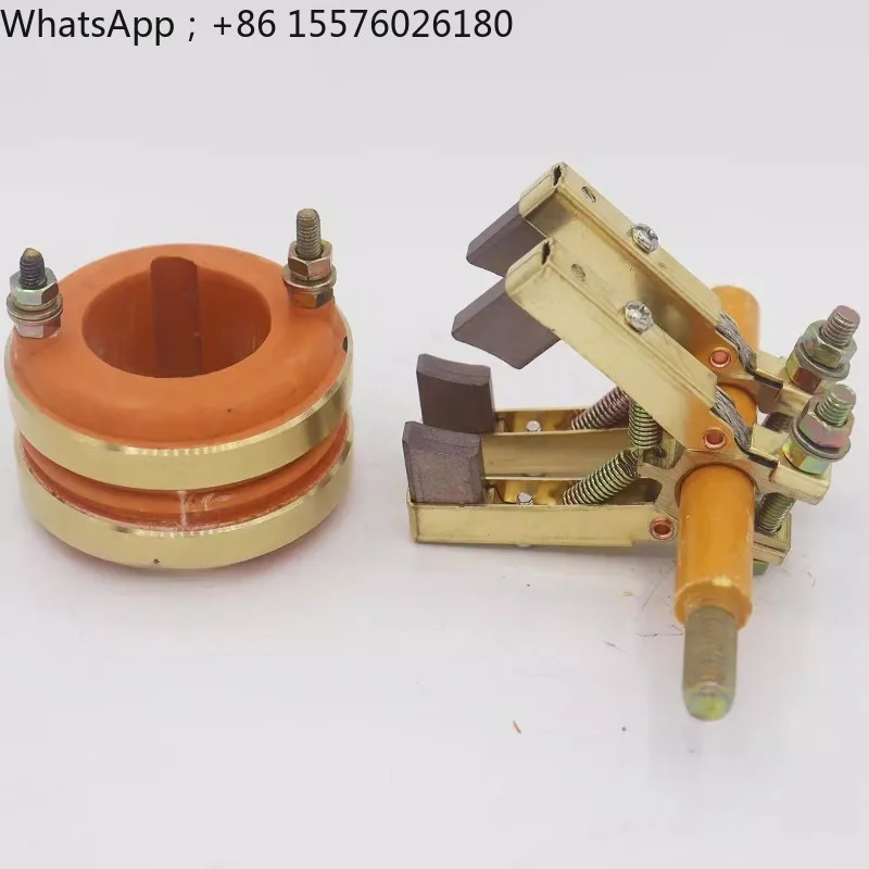 2 Way Alternator Generator Copper Ring Carbon Brush Holder Assembly Conductive Slip Ring Collector Inner Diameter 20MM 25MM 35MM