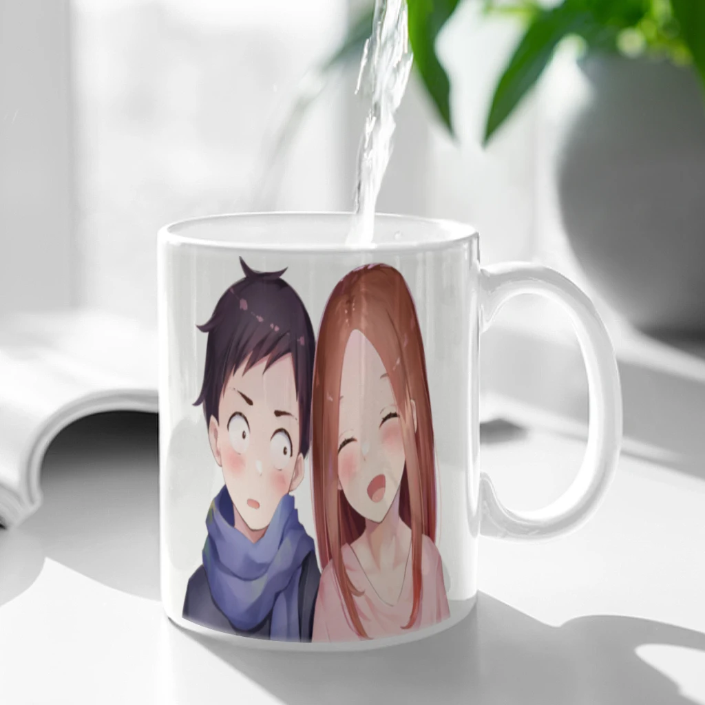 Anime Teasing Master Takagi-san White Mug 11oz Ceramic Tea Cup Coffee Mug Friends Birthday Gift