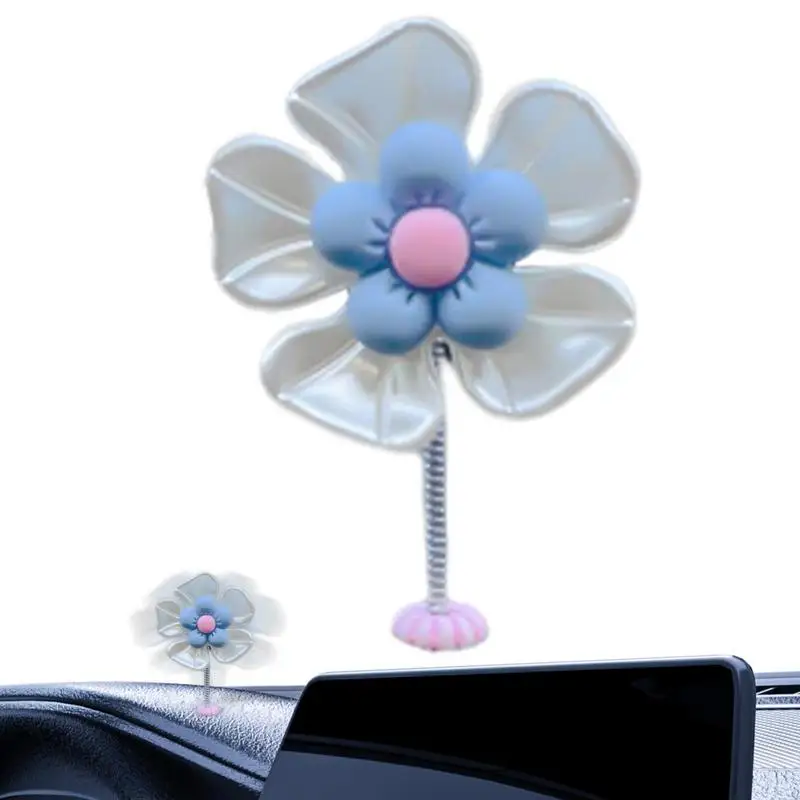 Flower Bobbleheads For Car Dashboard Shaking Daisy Flower Car Ornament Car Center Console Ornament Flower Ornament For Car