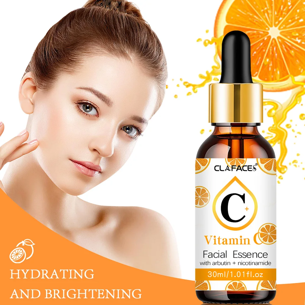 L'essence de vitamine C élimine les taches foncées, blanchit, hydrate, résiste au vieillissement, les rides et raffermit les cosmétiques de soins de la peau 30 ml