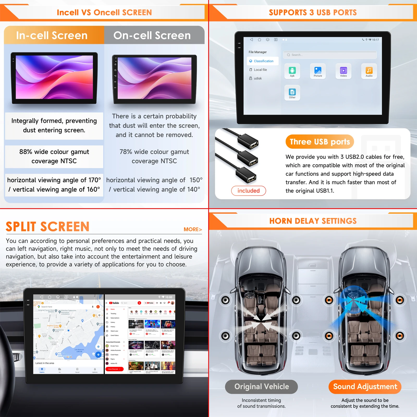 CAMECHO Autoradio Android 15 Per BMW Serie 3 (E90/E92/E93) 2005-2012 – Qualcomm 8-Core, 4+64G, Carplay Wireless, DSP, WiFi, Navigatore GPS, Cam Posteriore - 3