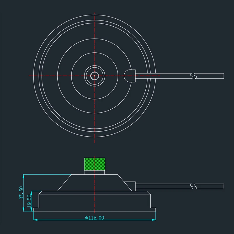 N Type Female Antena Plastik Diperkuat Serat Kaca Dasar Disk N-j Male Strong Magnetic Chuck Car Driving School Testing Roo