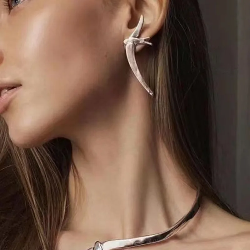 

2021 New Style Stainless steel alloy Silver Color Charm Fashion Athens Earrings for Attractive Women Free Wholesale Shipping
