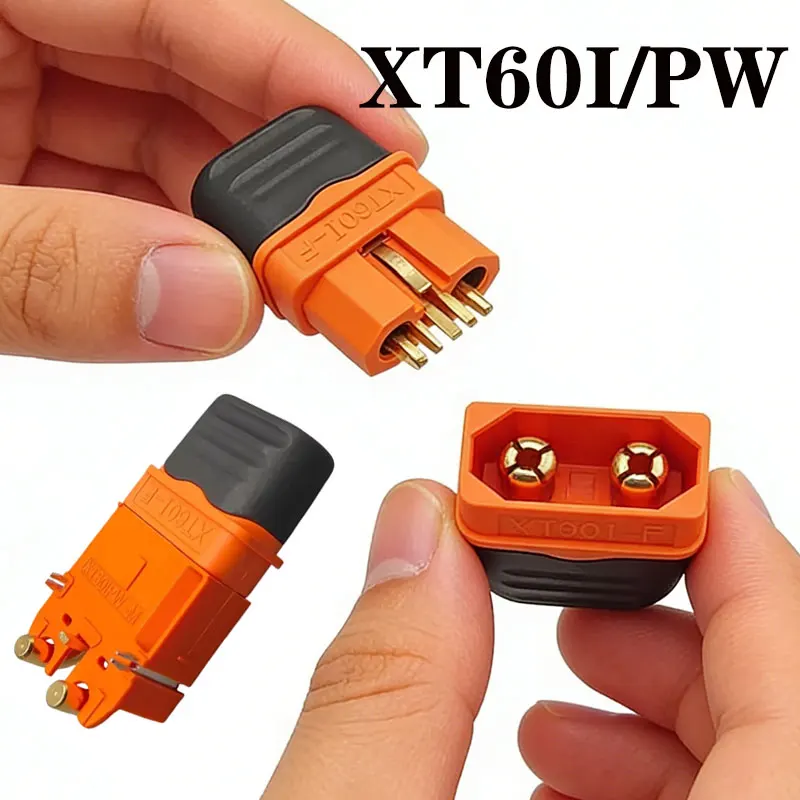 DC500V Amass XT60I Copper Docking Plug Male and Female with Signal Pin PCB Connector XT60IPW Model Airplane Plug With Back Cover
