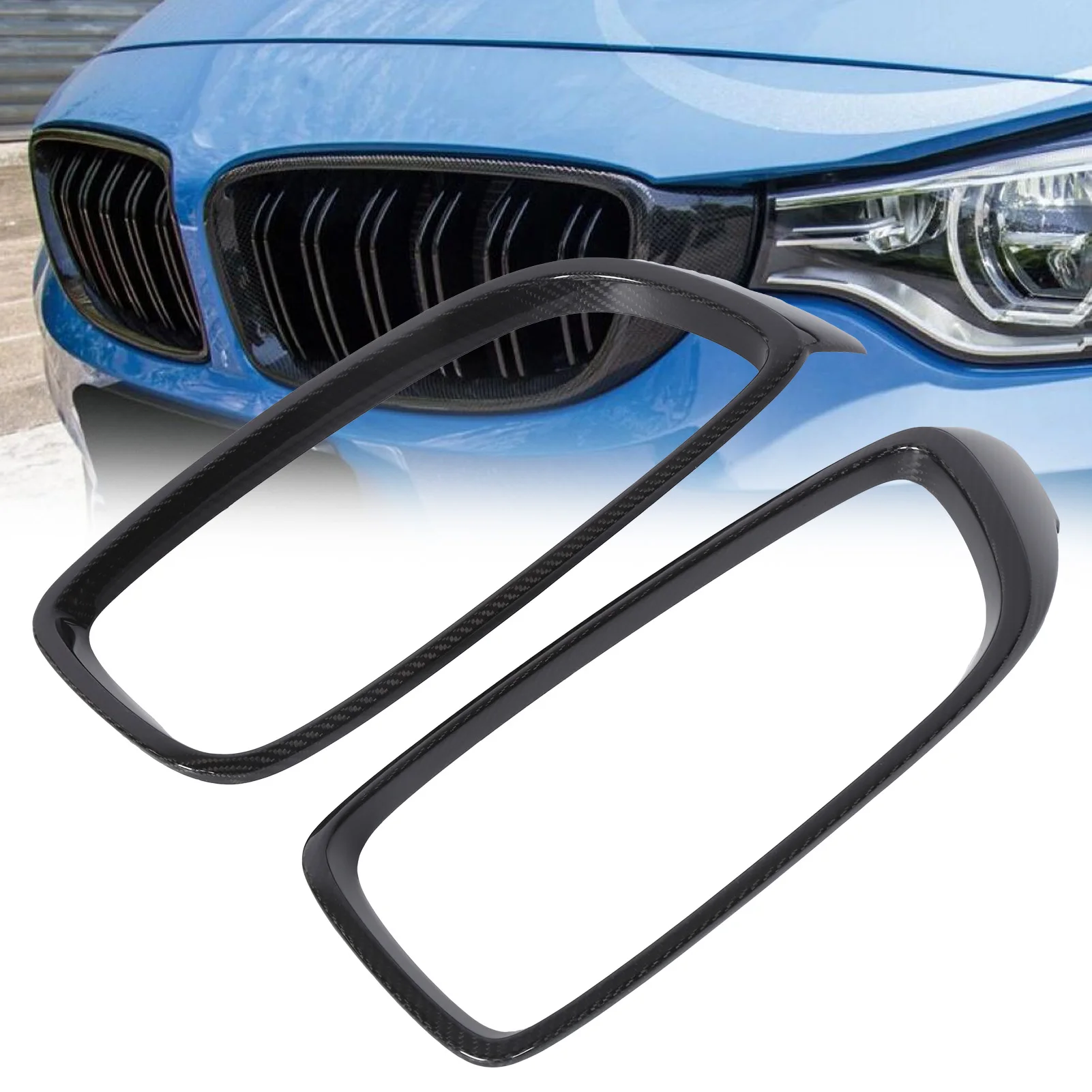 

Grill Insert Frame Pair of Front Grille Insert Cover Frame Carbon Decoration Replacement for M3 F80 M4 F82