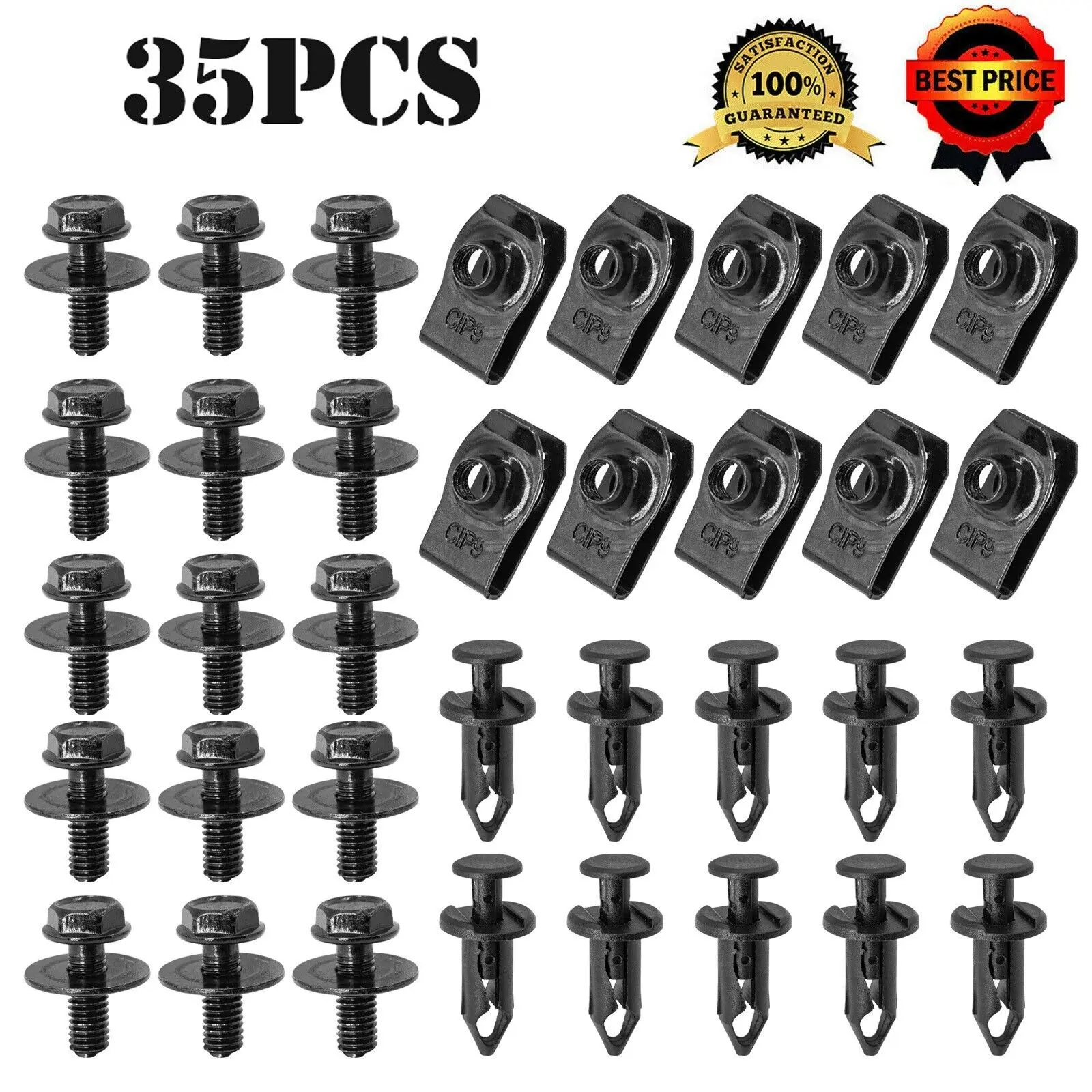 

Automotive Self-Tapping Screws U-Clamp Car Body Bolts Engine Cover Bumper Fender Liner Retainer Fastener Rivet Screws