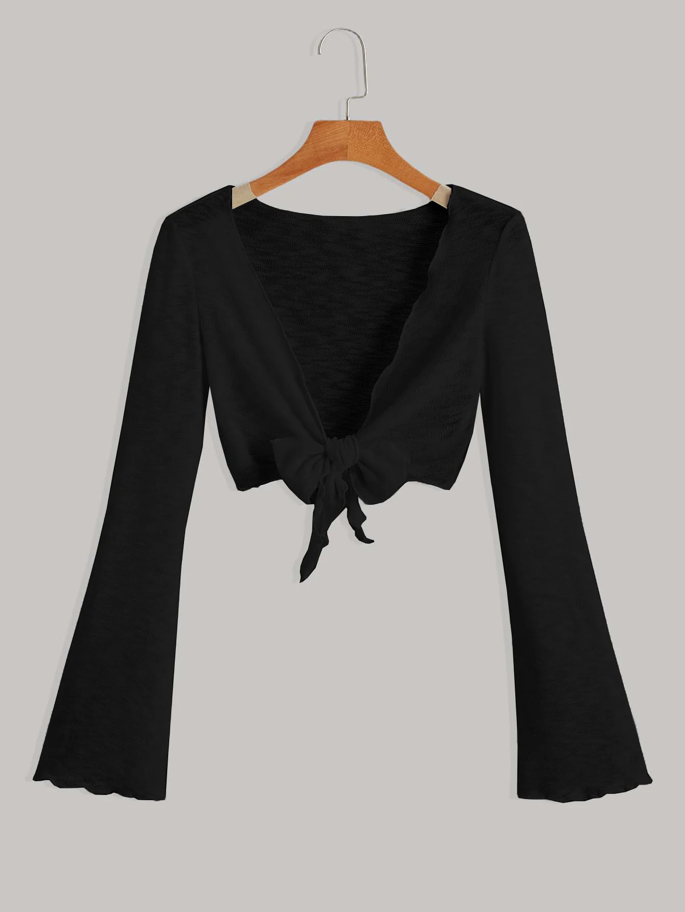 Elegante Sommer-Basic-Gaze-Strickjacke für Damen, stilvoll und bequem, leichter und atmungsaktiver Stoff – Detail 9