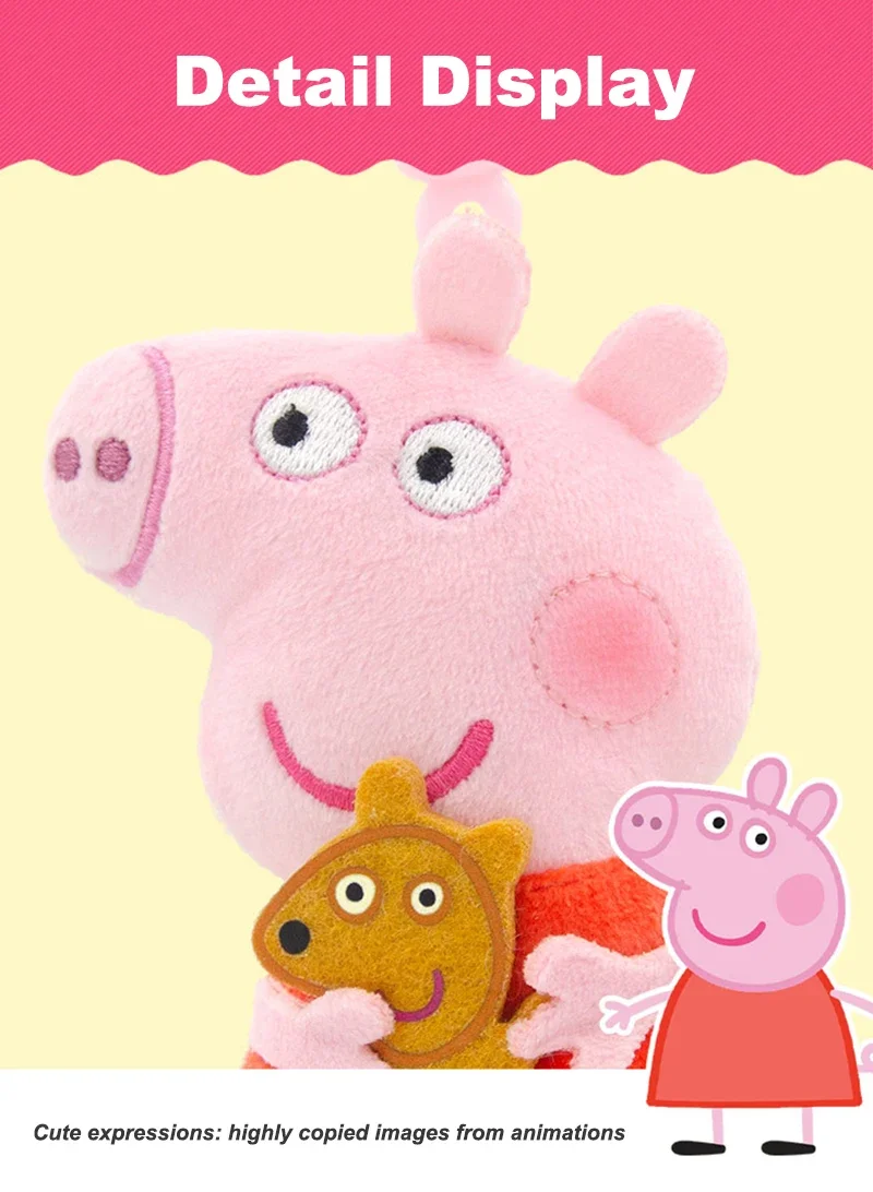 Neue Peppa Pig Original Plüsch Anhänger kinder Spielzeug Kawaii George Cartoon Anime Plüsch Schlüssel Kette Rucksack Anhänger Kinder Spielzeug Geschenke – Detail 11