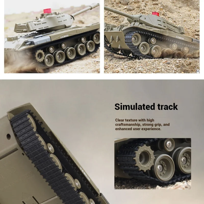 1:30 Scale Rc M41a3 Military Tank2.4g Dual Joystick Remote Control All-Terrain Waterproof Model For Kids/Adults Birthdayxmas Gif