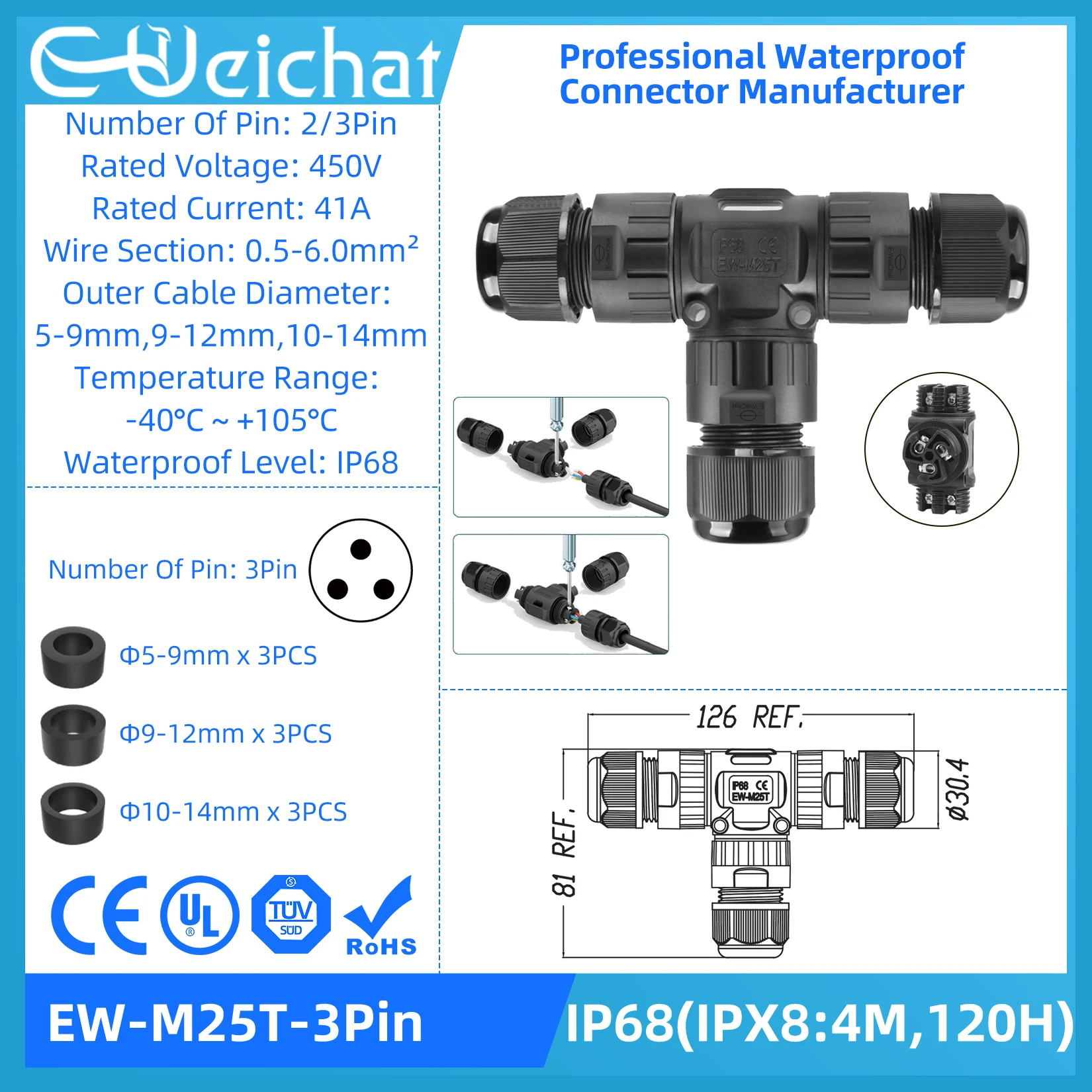 Variant: EW-M25T-3Pin 1PCS